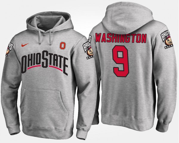 Ohio State Buckeyes Adolphus Washington Men's #9 Gray College Football Hoodie 2404ODTA1